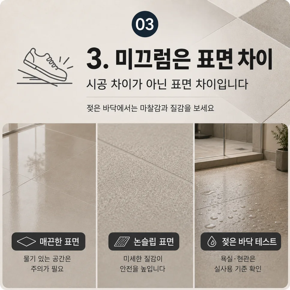 소재와 현장 비교 사진
