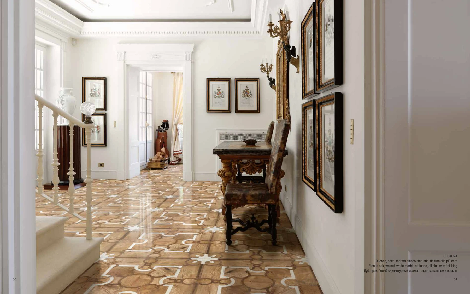 San Miniato Orcagna wood, walnut and marble interior